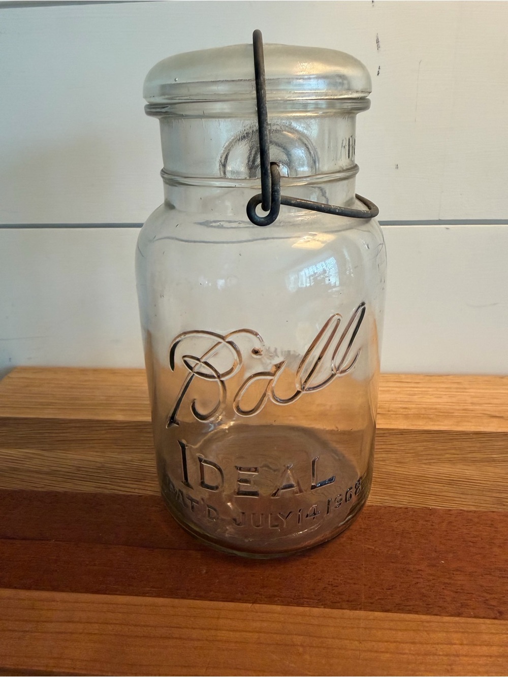 Ball Ideal PATD July 14 1908 Glass Top Wire Side